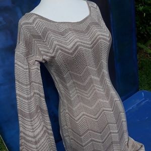 Express stunning champagne sweater dress small